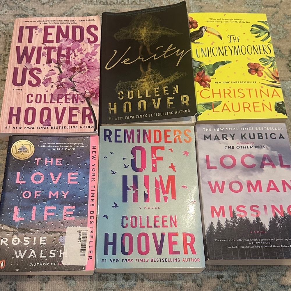 Collection of Six Contemporary Paperbacks - Colleen Hoover + More